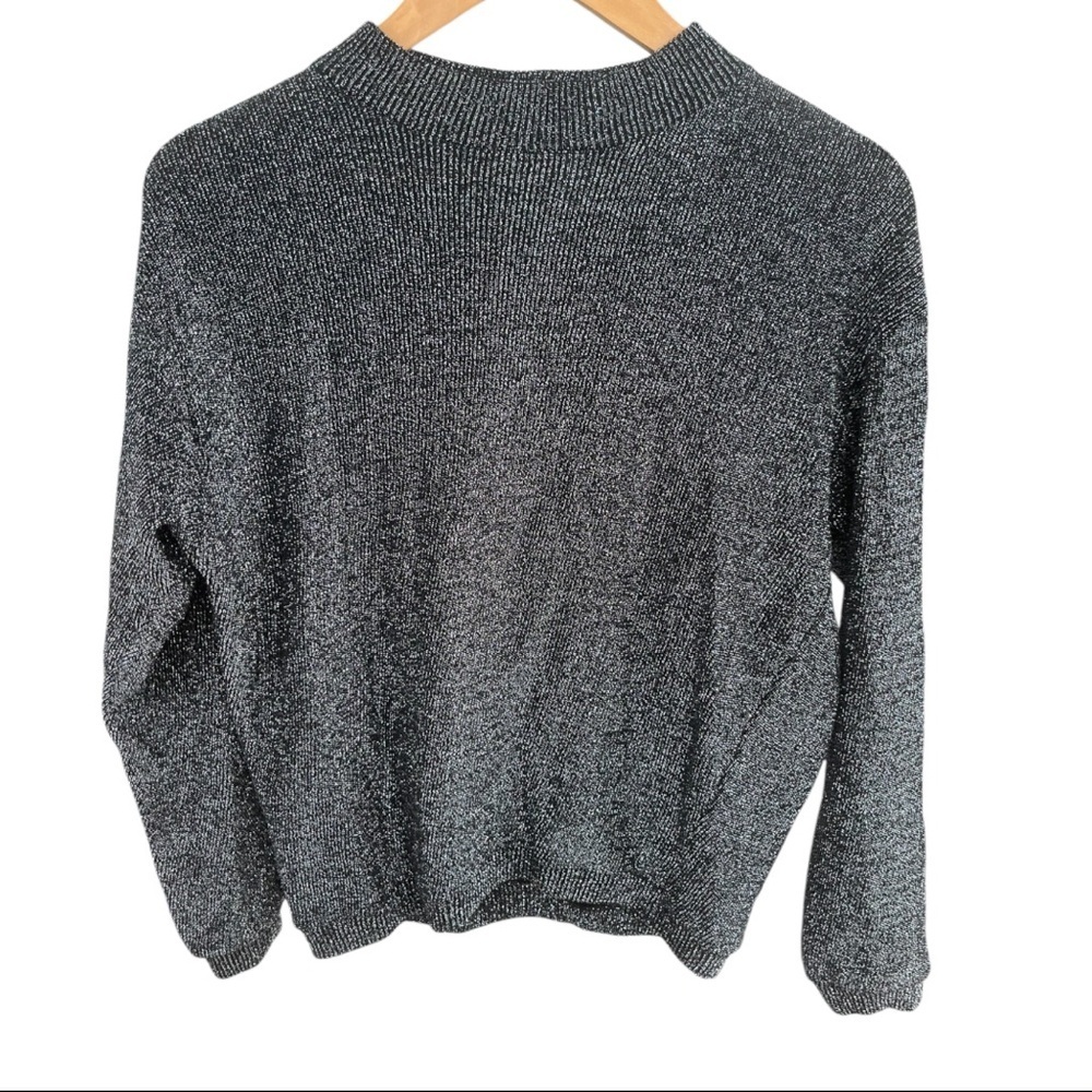 Vintage Carol Horn Black & Silver Shimmery Sweater